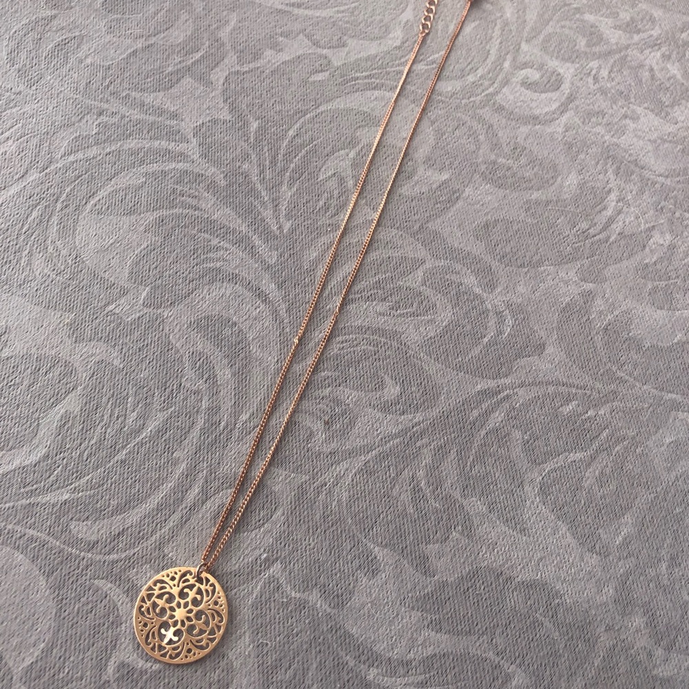 Rose gold medallion Necklace
